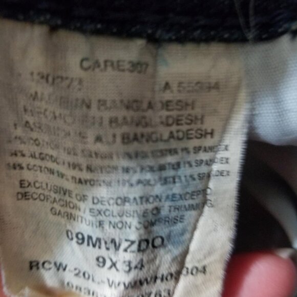 Wrangler Jeans Blue Denim Western Size 9, Boot cut 34 leg - Picture 6 of 7